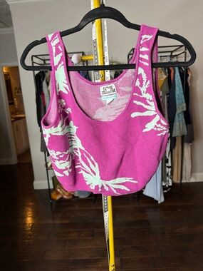 Future Collective Purple Floral Crop Tank Top